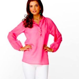Lilly Pulitzer Elsa top Hotty pink medium